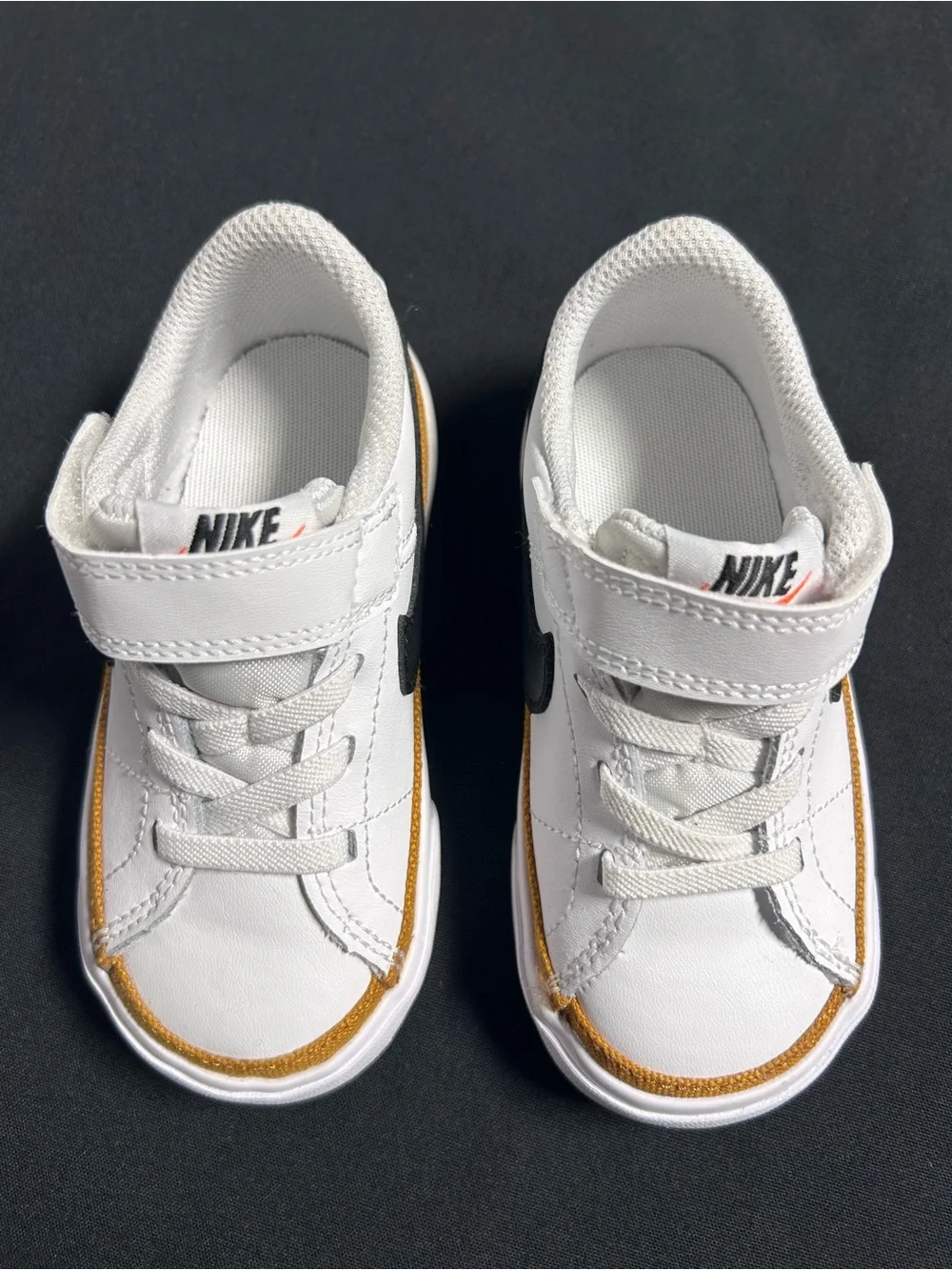NWOB Nike Court Legacy Toddler Size 7C White Desert Ochre Brown Sneakers Leather